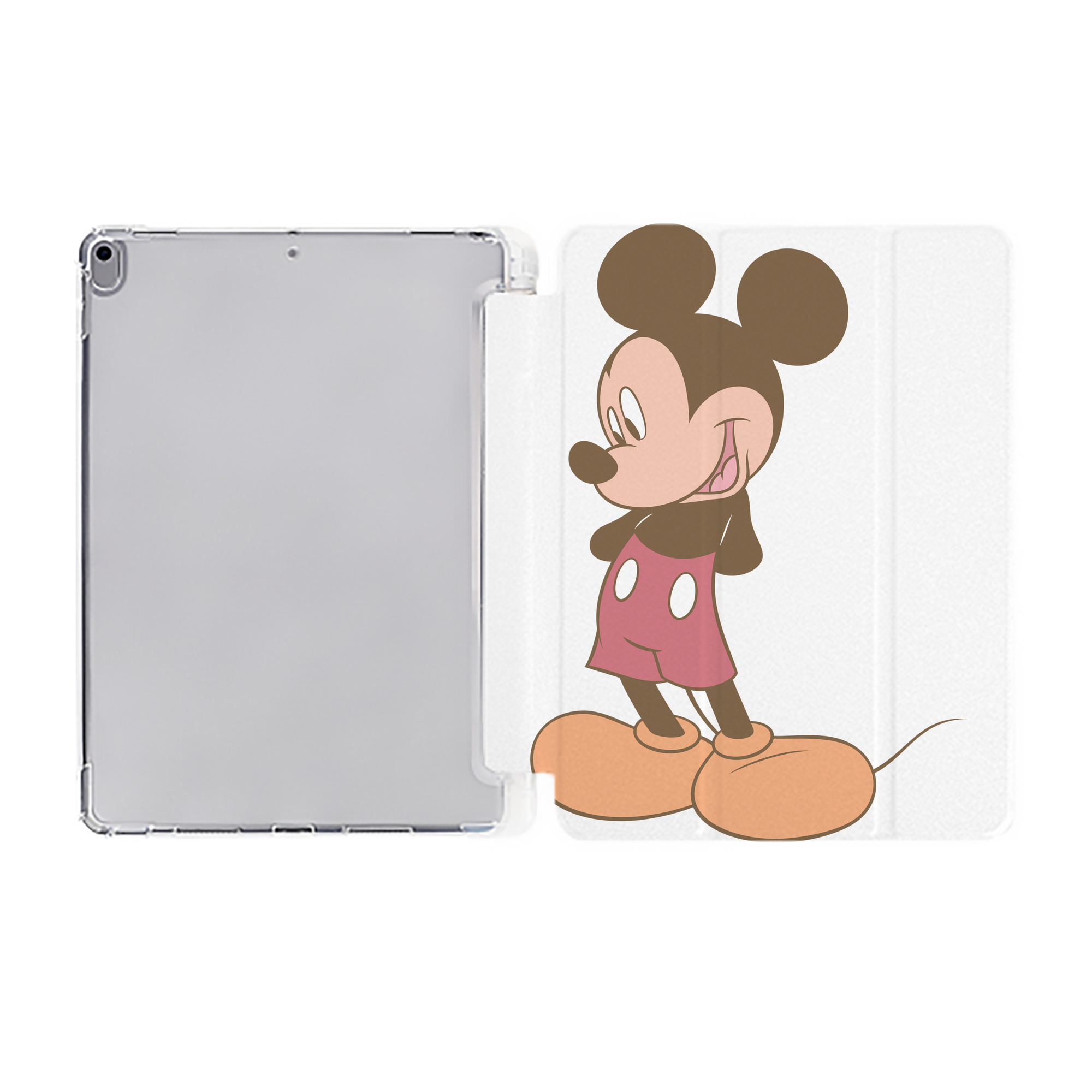 ミッキーマウス Mickey Mouse IPad ケース ペン収納付き 三つ折りスタンド PUレザー×シリコン 対応機種9.5/10.5/10.9インチ